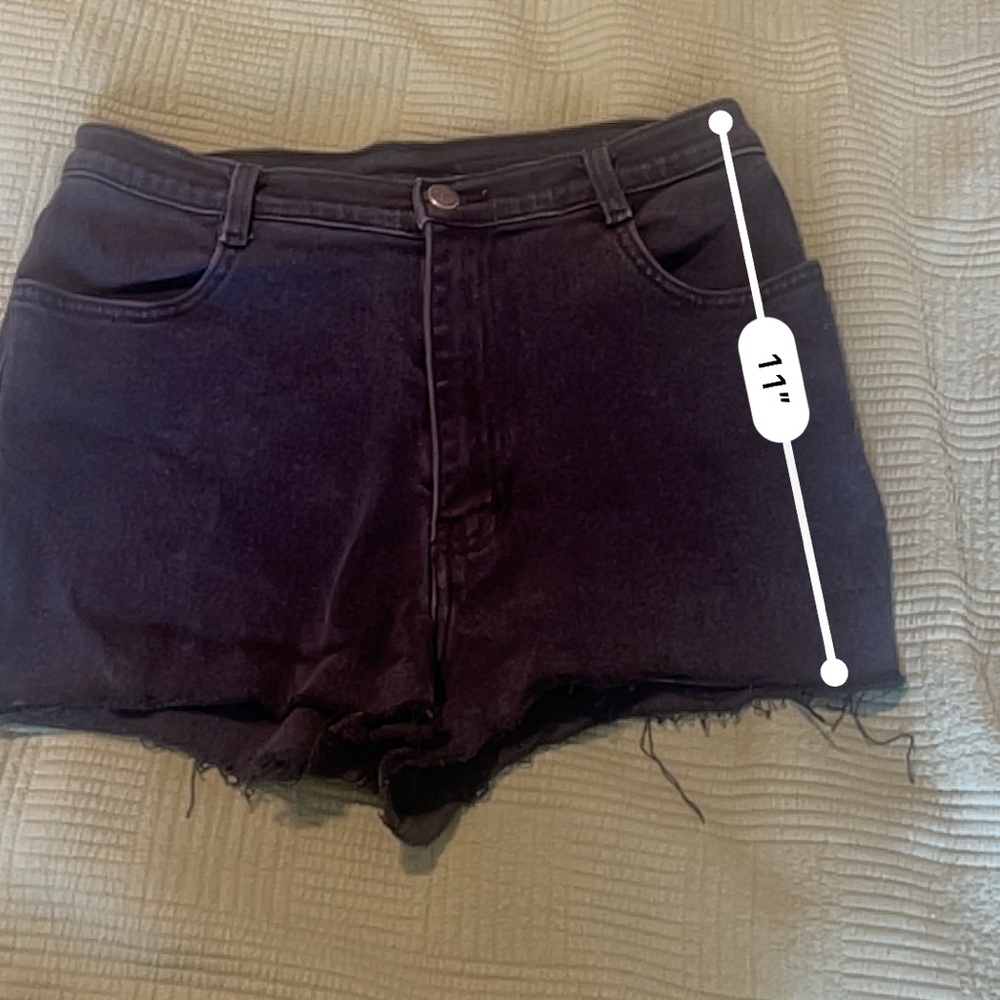 Harley- Davidson Vintage Women Black Cut- Off  Denim Shorts Size 10 - Picture 12 of 14